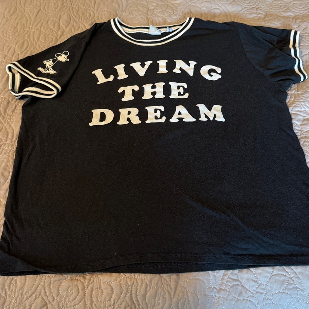 Junk Food Brand Disney ‘Living the Dream’ Navy Mickey T Shirt  (XXL)